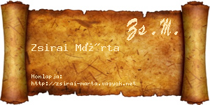 Zsirai Márta névjegykártya